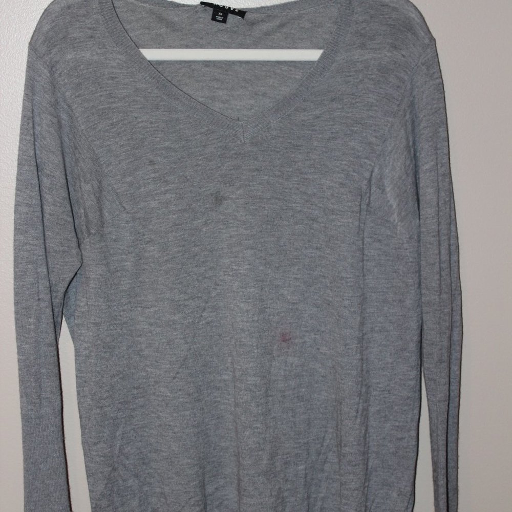 Trouve Grey V-Neck Sweater